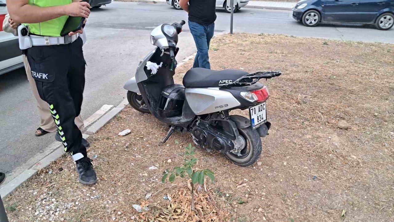 Karaman’da otomobille çarpışan motosikletli yaralandı