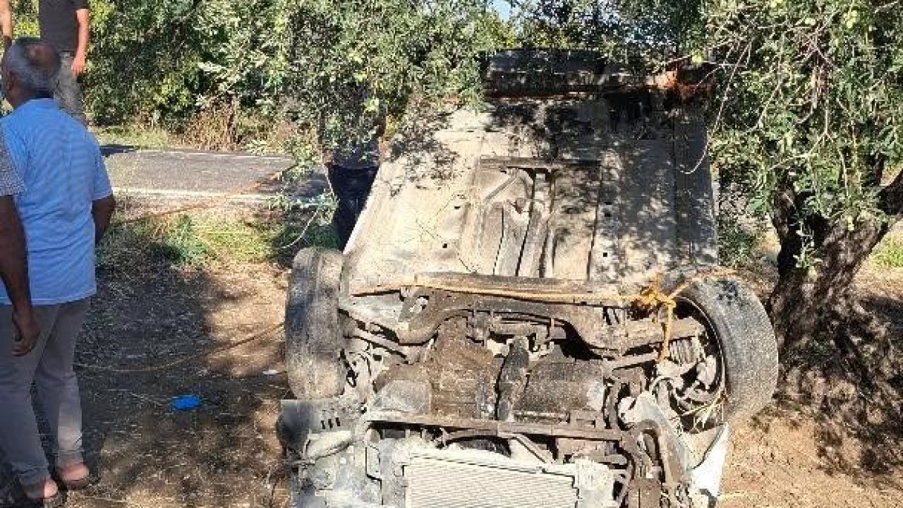 Altınözü’nde otomobil zeytinliğe uçtu: 1 yaralı