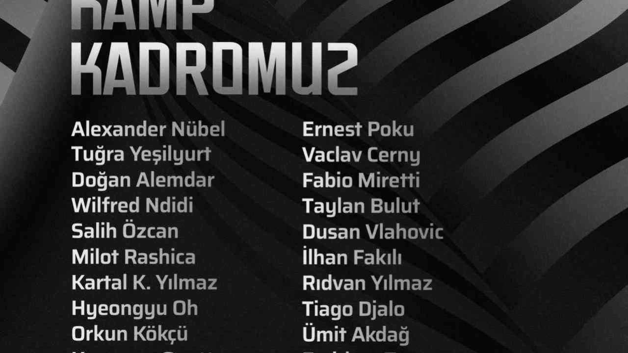 Beşiktaş’ın, Amed Sportif Faaliyetler maçı kamp kadrosu belli oldu