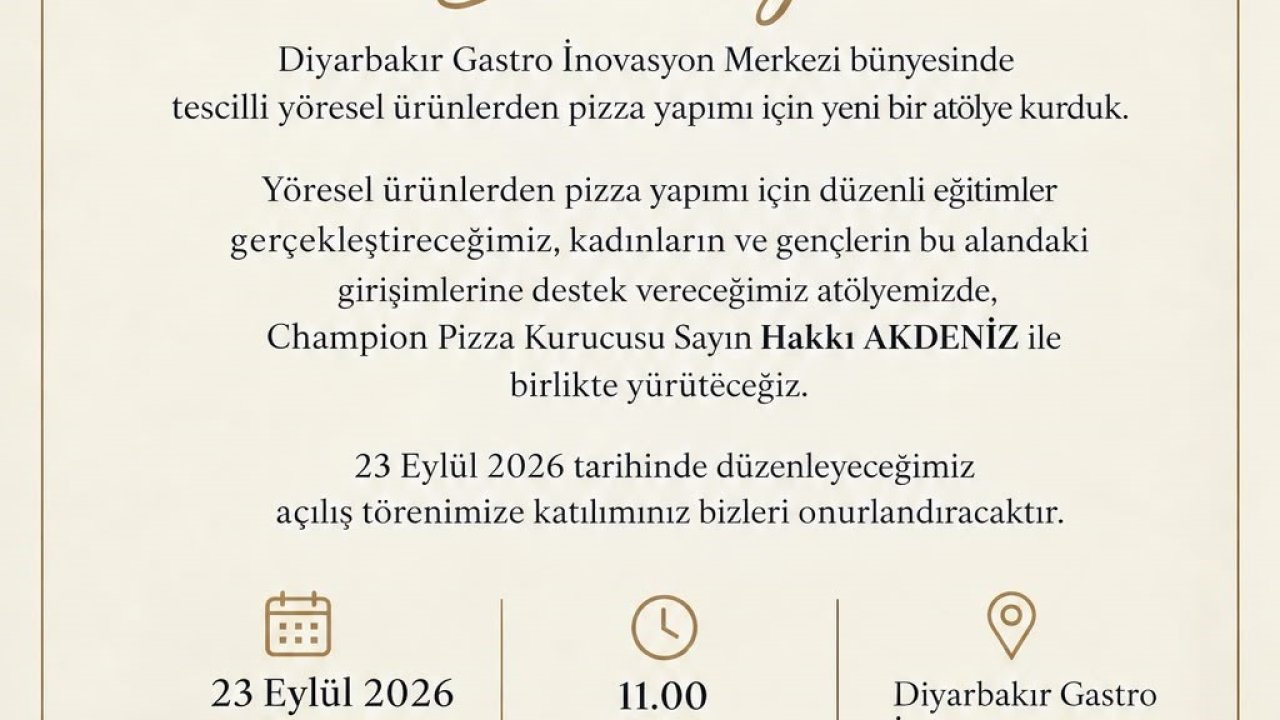 Yöresel Ürünlerle Pizza Yapım Atölyesi hizmete açılıyor