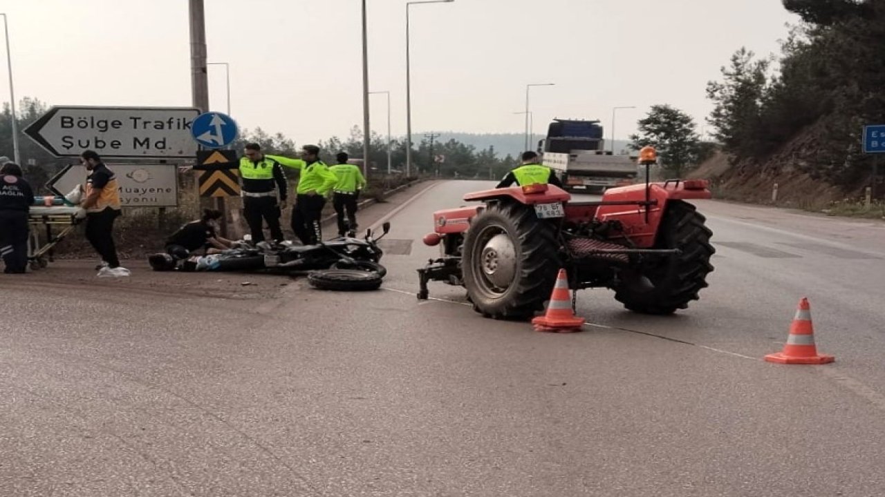 Karabük’te motosiklet ile traktör çarpıştı: 2 yaralı
