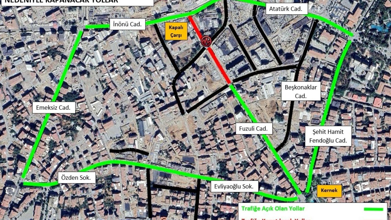 İnönü Caddesi’nden Fuzuli Caddesi’ne giriş kapanıyor