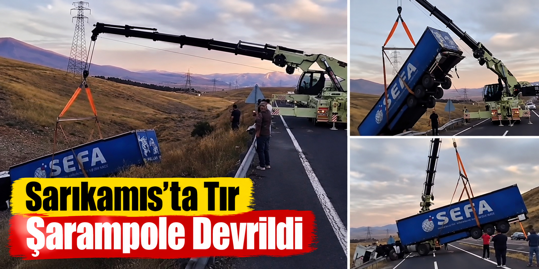 Sarıkamış’ta Tır Şarampole Devrildi: 1 Yaralı
