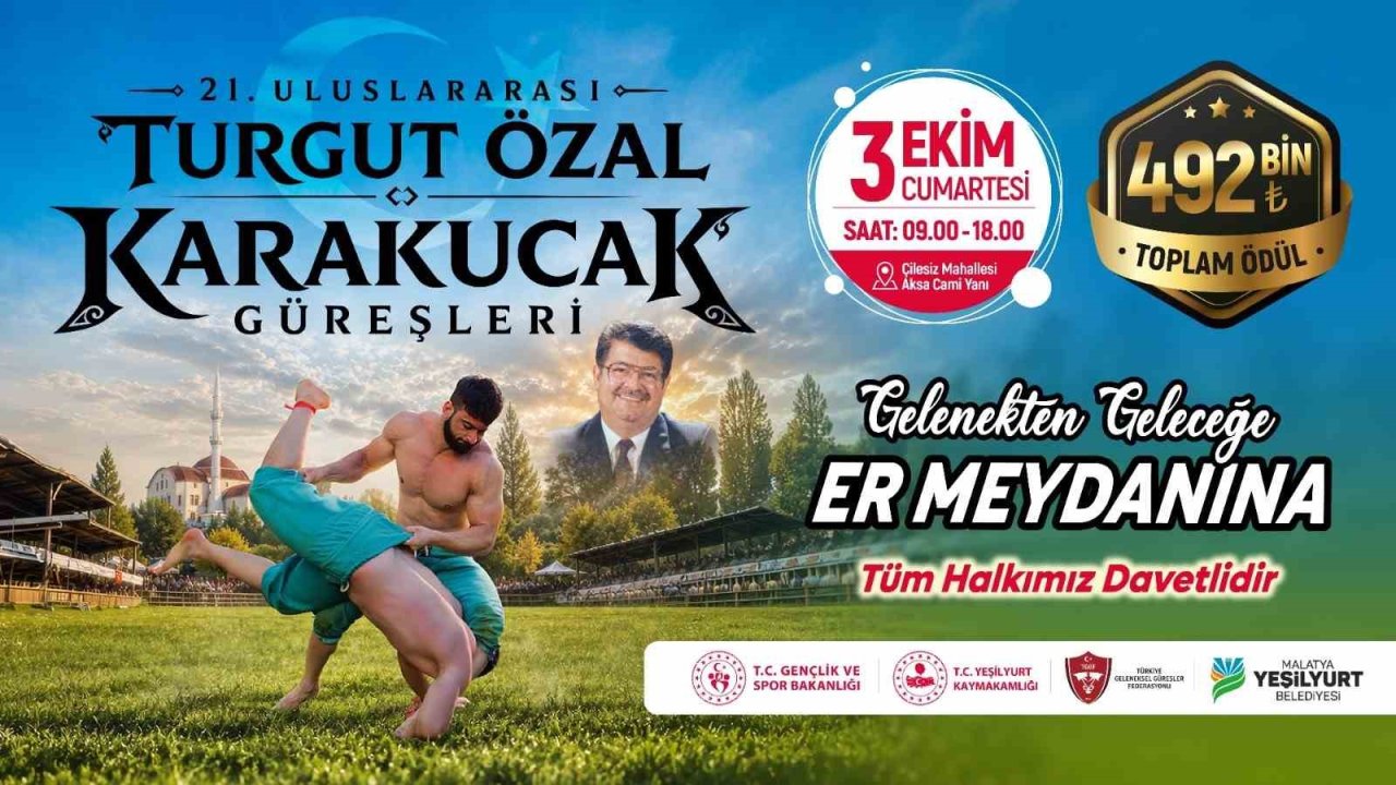 21. Uluslararası Turgut Özal Karakucak Güreşleri 3 ekimde düzenlenecek
