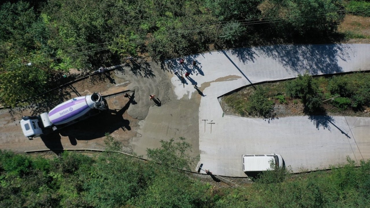 Ordu’da beton yol çalışmaları