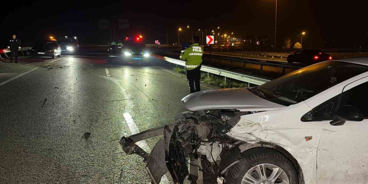 Otomobil bariyerlere çarparak savruldu: 1 yaralı