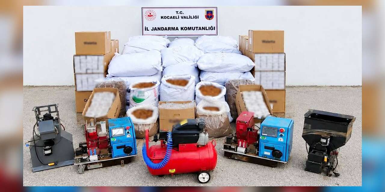 Kocaeli’de 2 milyon 450 bin liralık tütün ve makaron ele geçirildi