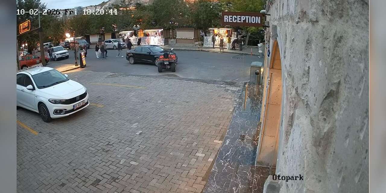 Nevşehir’de park halindeki ATV, bir anda hareket etti