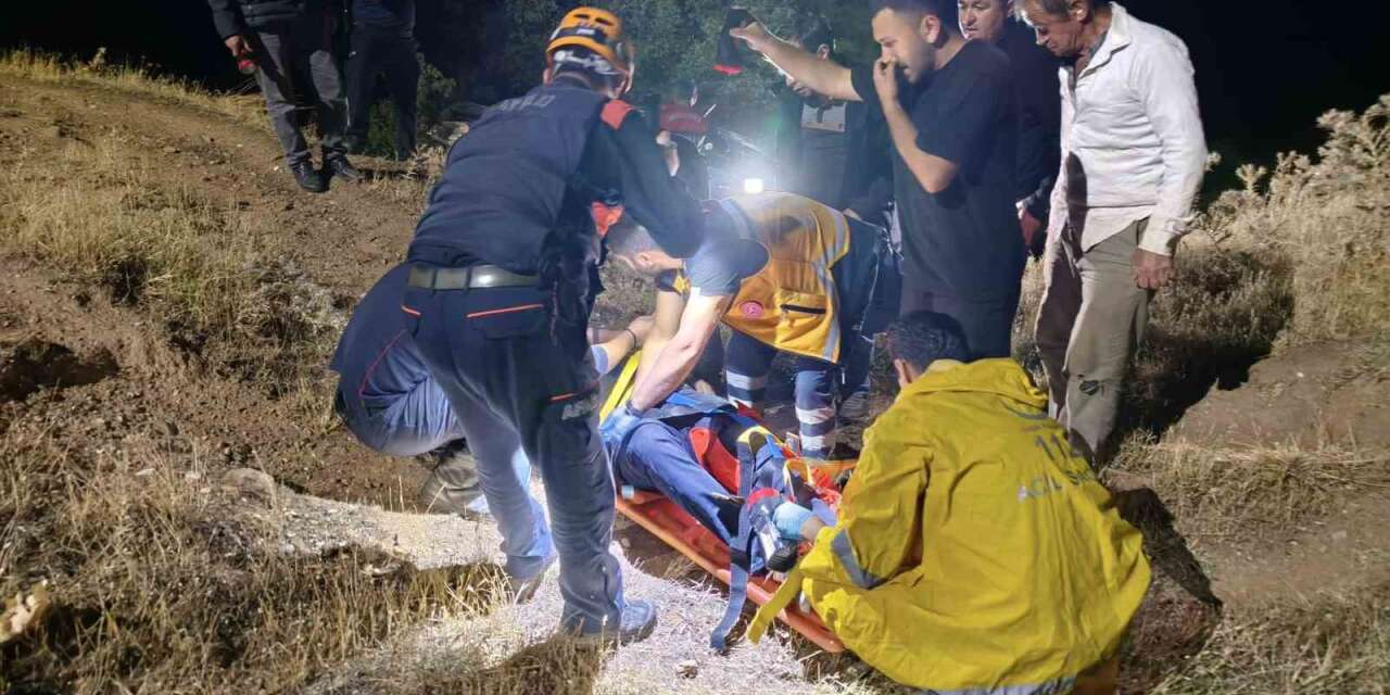 Aydın’da otomobil uçuruma yuvarlandı: 1 yaralı