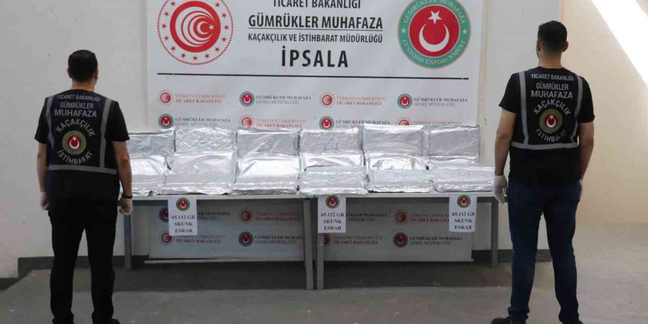 İpsala Sınır Kapısı’nda 65 kilo uyuşturucu ele geçirildi