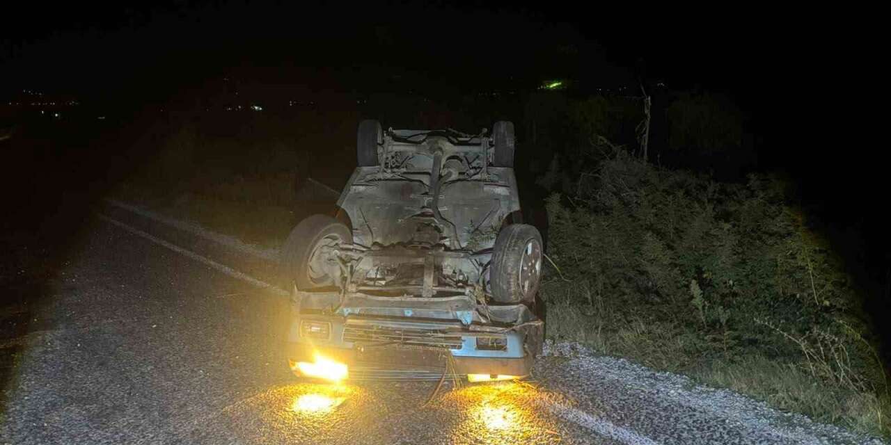 Takla atan otomobilden burnu bile kanamadan çıktı