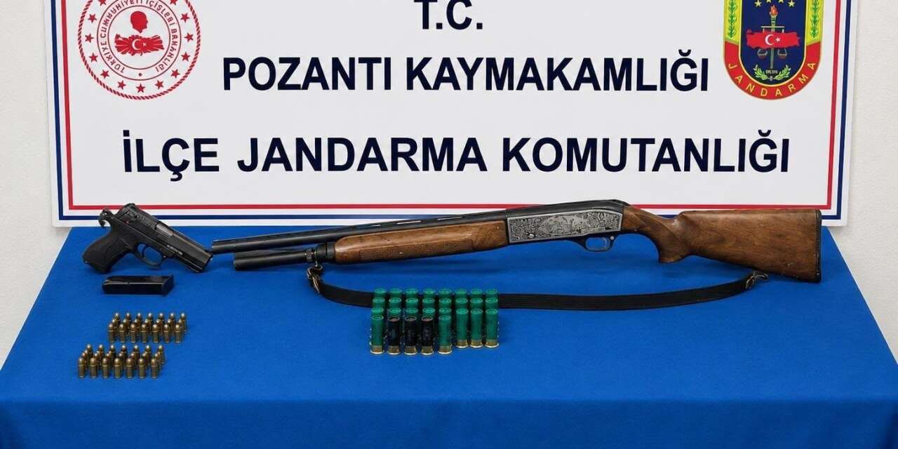 Pozantı’da tabanca, tüfek ve uyuşturucu ele geçirildi
