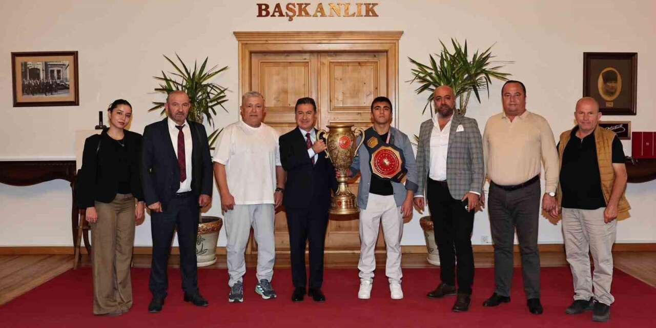 Şampiyon pehlivandan Başkan Aras’a ziyaret