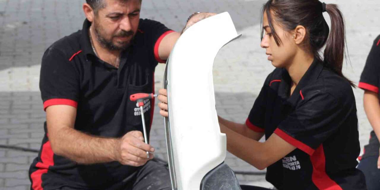Babasını izleyerek büyüyen kız, kaportacılığı meslek edindi