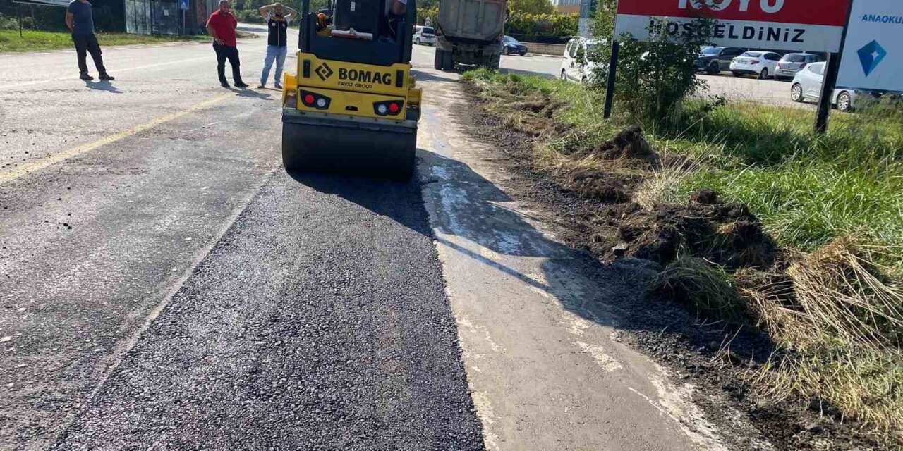 Çalıcuma köyünde asfalt yama çalışmaları tamamlandı