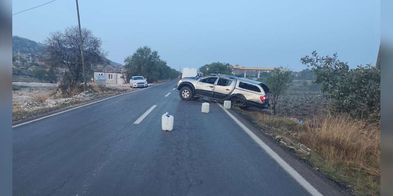 Kayganlaşan yol kazaya neden oldu