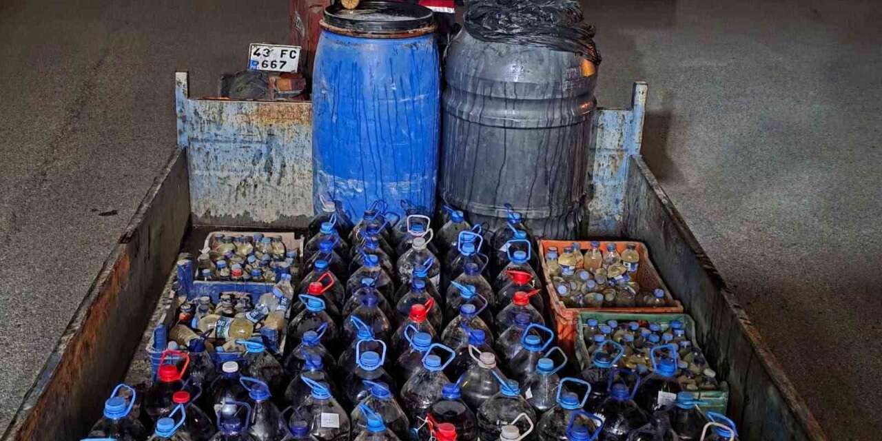 Kütahya’da 960 litre kaçak şarap ele geçirildi