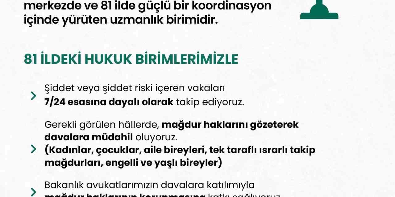 Aile ve Sosyal Hizmetler Bakanlığından şiddet mağdurları için hukuki koruma vurgusu