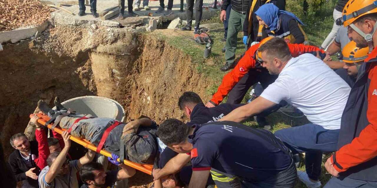 Bilecik’te kanalizasyon çalışmasında göçük altında kalan işçi kurtarıldı