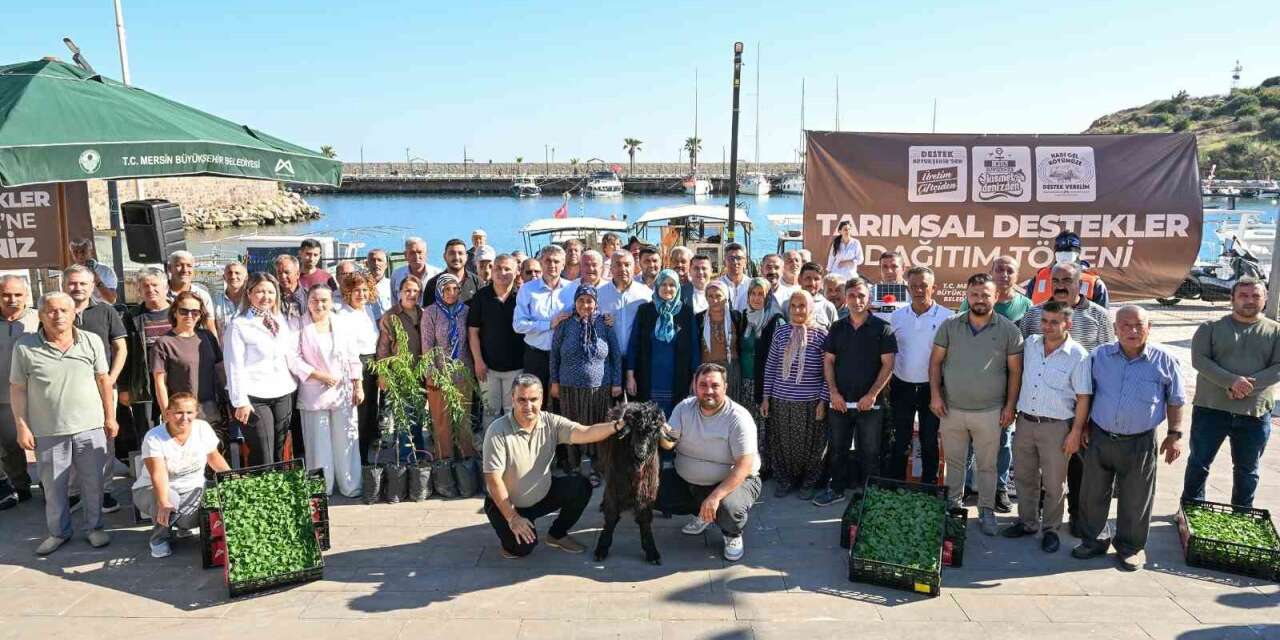Mersin’de üreticilere makine, fide ve hayvan desteği
