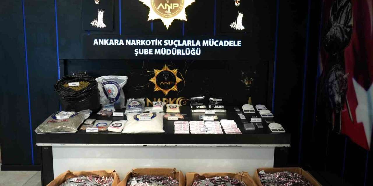 Ankara’da uyuşturucu operasyonunda 614 bin 330 adet sentetik ecza ele geçirildi