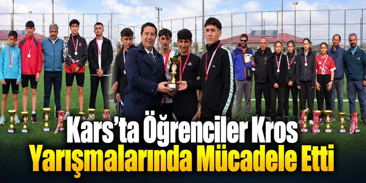 Kars’ta Öğrenciler Kros Yarışmalarında Mücadele Etti