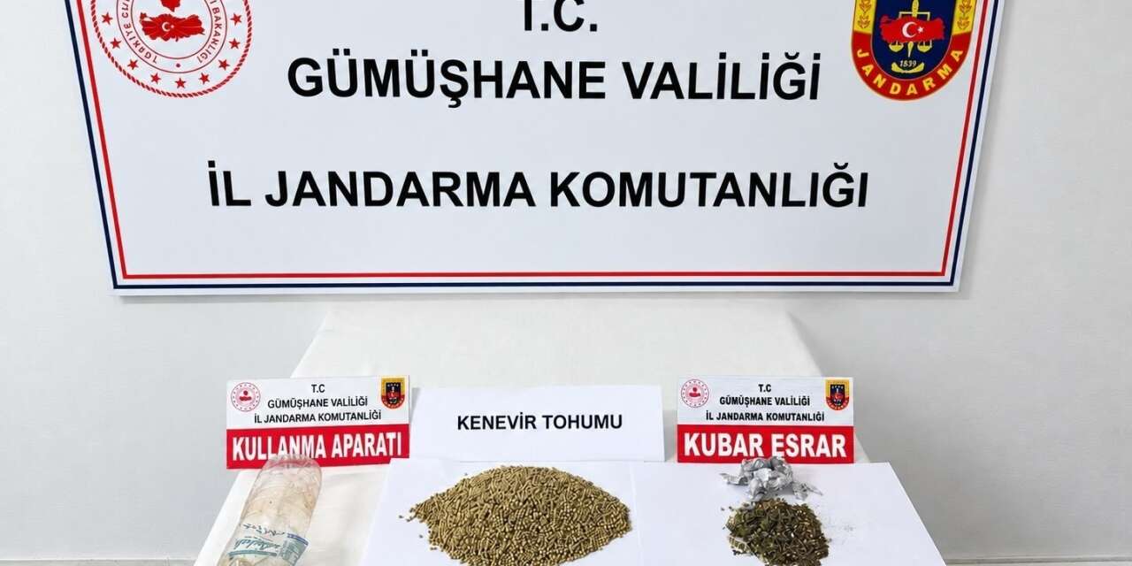 Gümüşhane’de durdurulan araçta uyuşturucu ve kenevir tohumu ele geçirildi