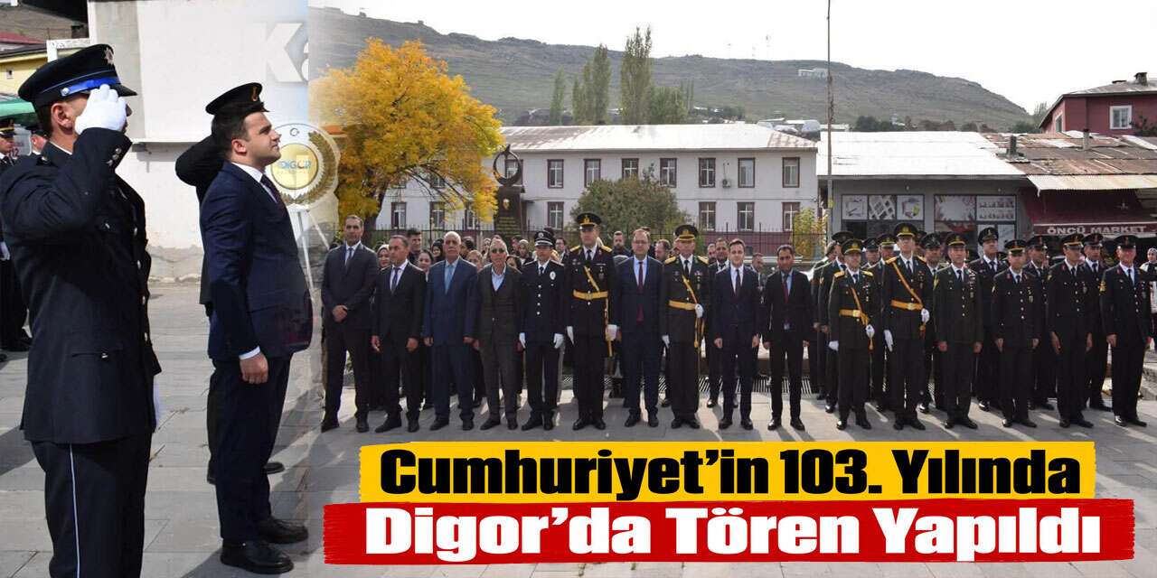 Digor’da 29 Ekim İçin Çelenk Sunma Töreni Düzenlendi