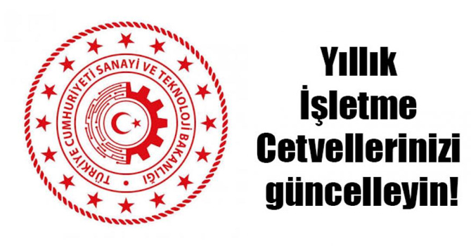 Yıllık işletme cetvellerinizi güncelleyin