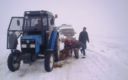 Kars'ta yol çilesi