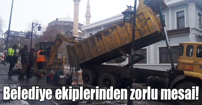 Belediye ekiplerinden zorlu mesai!