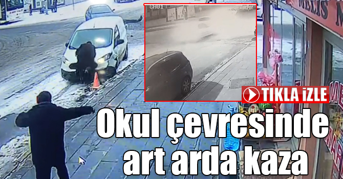 Okul çevresinde art arda kaza