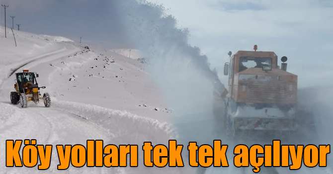 Kars’ta kardan kapanan köy yolları tek tek açılıyor