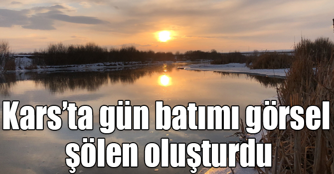 Kars’ta gün batımı görsel şölen oluşturdu