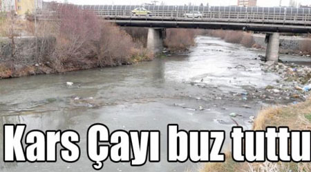 Kars Çayı buz tuttu