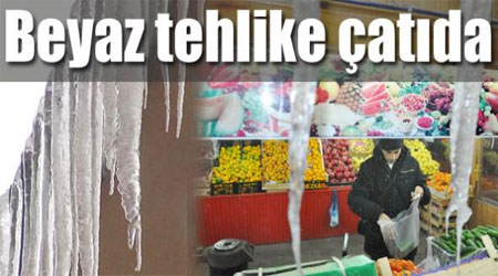 Kars'ta Çatılarda buz sarkıkları oluştu