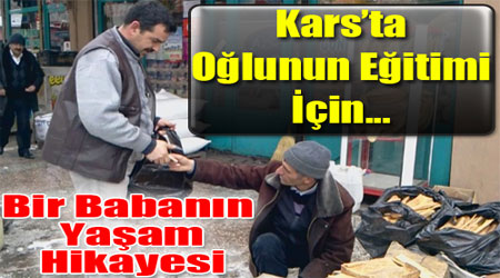 Kars'ta Oğlu İçin Çıra Satıyor