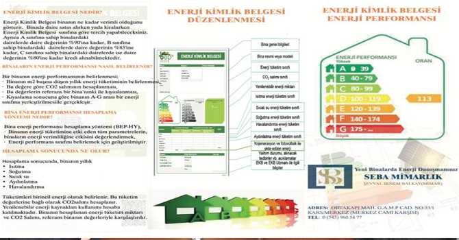 Seba Mimarlıktan enerji kimlik belgesi açıklaması