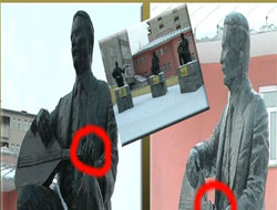 Kars'ta Aşık Heykellerini kırdılar