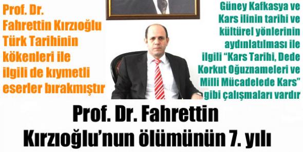 Prof. Dr. Fahrettin Kırzıoğlu’nun ölümünün 7. yılı