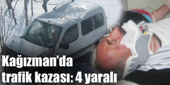 Kağızman’da trafik kazası: 4 yaralı