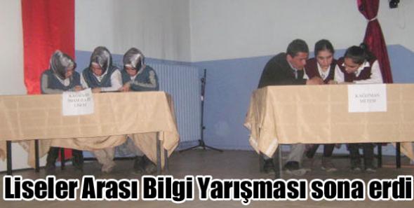 Liseler Arası Bilgi Yarışması sona erdi