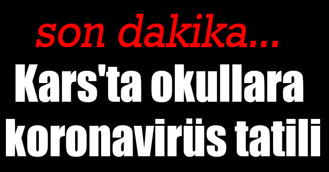 Kars'ta okullara koronavirüs tatili