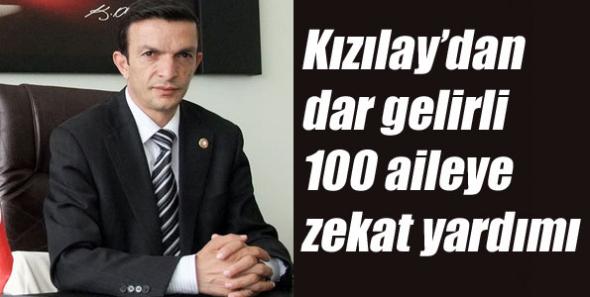 Kızılay’dan dar gelirli 100 aileye zekat yardımı