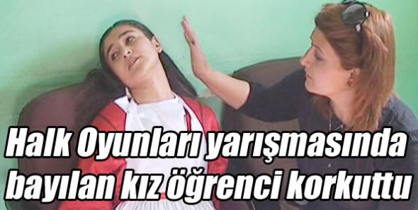 Halk Oyunları yarışmasında bayılan kız öğrenci korkuttu