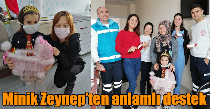 Minik Zeynep’ten hemşire annesine ve sağlık çalışanlarına anlamlı destek