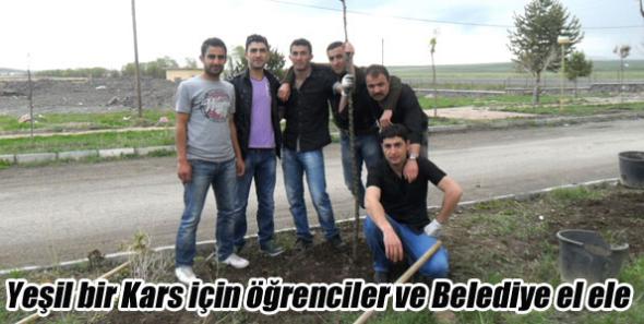 Yeşil bir Kars için öğrenciler ve Belediye el ele