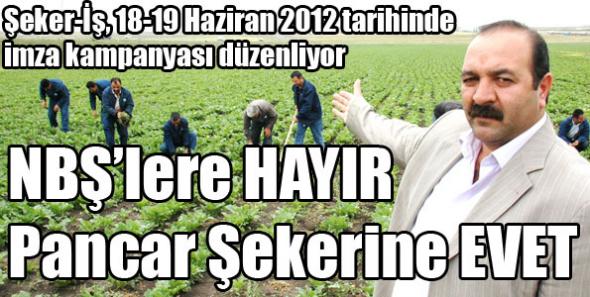 NBŞ’lere Hayır Pancar Şekerine Evet