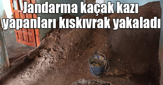 Jandarma kaçak kazı yapanları kıskıvrak yakaladı