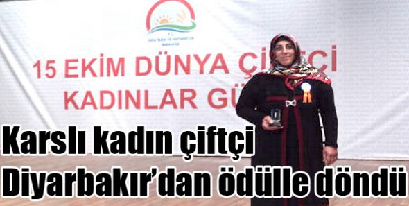 Karslı kadın çiftçi Diyarbakır’dan ödülle döndü